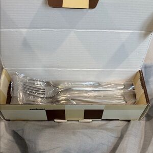 Sambonet Desert Fork Hannah Inox luxury Flatware Set of 8 elegant mirror look